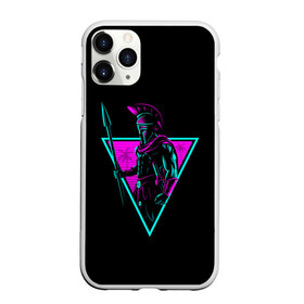 Чехол для iPhone 11 Pro матовый с принтом Spartan Retro Neon в Тюмени, Силикон |  | 300 | neon | retro | retrowave | sparta | spartan | warior | wave | воин | воины | войны | гладиатор | неон | ретро | ретровейв | рэтро | спарта | спартанец