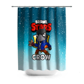 Штора 3D для ванной с принтом BRAWL STARS CROW в Тюмени, 100% полиэстер | плотность материала — 100 г/м2. Стандартный размер — 146 см х 180 см. По верхнему краю — пластиковые люверсы для креплений. В комплекте 10 пластиковых колец | brawl stars | brawl stars crow | brawler | crow | бравл старз | бравлер | ворон