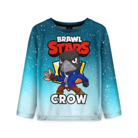 Детский лонгслив 3D с принтом BRAWL STARS CROW в Тюмени, 100% полиэстер | длинные рукава, круглый вырез горловины, полуприлегающий силуэт
 | brawl stars | brawl stars crow | brawler | crow | бравл старз | бравлер | ворон
