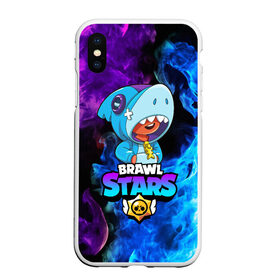 Чехол для iPhone XS Max матовый с принтом BRAWL STARS LEON SHARK в Тюмени, Силикон | Область печати: задняя сторона чехла, без боковых панелей | 8 bit | 8 бит | bibi | brawl stars | bull | coach mike | colt | crow | evil gene | gale | gene | leon | leon shark | max | mecha crow | mortis | mr.p | nani | phoenix | sally leon | sandy | shark | spike | sprout | stars | tara