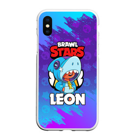 Чехол для iPhone XS Max матовый с принтом BRAWL STARS LEON SHARK в Тюмени, Силикон | Область печати: задняя сторона чехла, без боковых панелей | 8 bit | 8 бит | brawl stars | bull | colt | crow | leon | leon shark | shark | stars | акула | берли | ворон | динамайк | кольт | леон | леон акула | нита | спайк | шелли | эль примо