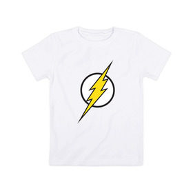 Детская футболка хлопок с принтом Flash в Тюмени, 100% хлопок | круглый вырез горловины, полуприлегающий силуэт, длина до линии бедер | barry allen | dc | dc comics | flash | барри аллен | флеш | флэш