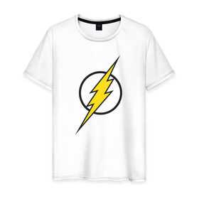 Мужская футболка хлопок с принтом Flash в Тюмени, 100% хлопок | прямой крой, круглый вырез горловины, длина до линии бедер, слегка спущенное плечо. | barry allen | dc | dc comics | flash | барри аллен | флеш | флэш