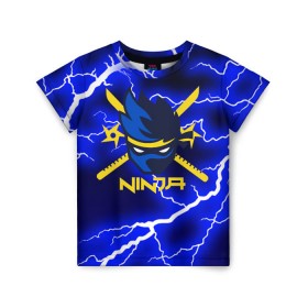 Детская футболка 3D с принтом FORTNITE NINJA в Тюмени, 100% гипоаллергенный полиэфир | прямой крой, круглый вырез горловины, длина до линии бедер, чуть спущенное плечо, ткань немного тянется | Тематика изображения на принте: fnchap2 | fortnite | fortnite 2 | fortnite x | marshmello | ninja | ninja hyper streamer | ninja streamer | streamer | tyler blevins | маршмелло | ниндзя | фортнайт | фортнайт 2 | фортнайт глава 2