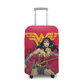 Чехол для чемодана 3D с принтом Wonder Woman в Тюмени, 86% полиэфир, 14% спандекс | двустороннее нанесение принта, прорези для ручек и колес | dc | dc comics | diana prince | shtatjl | wonder woman | вандер вуман | вондер вуман | диана принс | супер женщина | чудо женщина