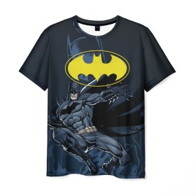 Мужская футболка 3D с принтом Batman в Тюмени, 100% полиэфир | прямой крой, круглый вырез горловины, длина до линии бедер | Тематика изображения на принте: bat man | batman | batman comics | caped crusader | comics | dark knight | бетмен | брюс уэйн | бэт мен | бэтмен | тёмный рыцарь