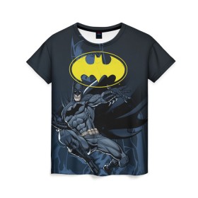 Женская футболка 3D с принтом Batman в Тюмени, 100% полиэфир ( синтетическое хлопкоподобное полотно) | прямой крой, круглый вырез горловины, длина до линии бедер | bat man | batman | batman comics | caped crusader | comics | dark knight | бетмен | брюс уэйн | бэт мен | бэтмен | тёмный рыцарь
