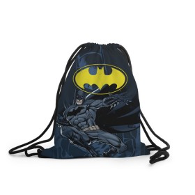 Рюкзак-мешок 3D с принтом Batman в Тюмени, 100% полиэстер | плотность ткани — 200 г/м2, размер — 35 х 45 см; лямки — толстые шнурки, застежка на шнуровке, без карманов и подкладки | bat man | batman | batman comics | caped crusader | comics | dark knight | бетмен | брюс уэйн | бэт мен | бэтмен | тёмный рыцарь