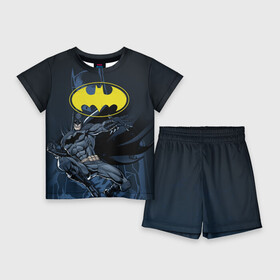 Детский костюм с шортами 3D с принтом Batman в Тюмени,  |  | bat man | batman | batman comics | caped crusader | comics | dark knight | бетмен | брюс уэйн | бэт мен | бэтмен | тёмный рыцарь