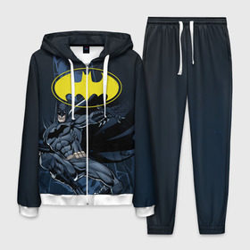 Мужской костюм 3D с принтом Batman в Тюмени, 100% полиэстер | Манжеты и пояс оформлены тканевой резинкой, двухслойный капюшон со шнурком для регулировки, карманы спереди | bat man | batman | batman comics | caped crusader | comics | dark knight | бетмен | брюс уэйн | бэт мен | бэтмен | тёмный рыцарь