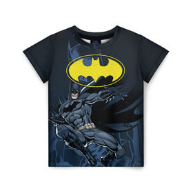 Детская футболка 3D с принтом Batman в Тюмени, 100% гипоаллергенный полиэфир | прямой крой, круглый вырез горловины, длина до линии бедер, чуть спущенное плечо, ткань немного тянется | Тематика изображения на принте: bat man | batman | batman comics | caped crusader | comics | dark knight | бетмен | брюс уэйн | бэт мен | бэтмен | тёмный рыцарь