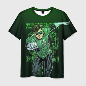 Мужская футболка 3D с принтом Green Lantern в Тюмени, 100% полиэфир | прямой крой, круглый вырез горловины, длина до линии бедер | Тематика изображения на принте: dc | dc comics | green lantern | shtatjl | зеленый фонарь