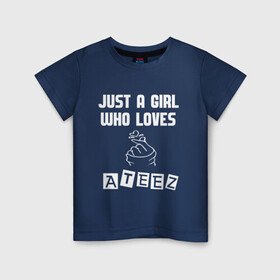 Детская футболка хлопок с принтом ATEEZ в Тюмени, 100% хлопок | круглый вырез горловины, полуприлегающий силуэт, длина до линии бедер | ateez | bts | exo | k pop | kpop | music | twice | бтс | к поп | кпоп | музыка | поп