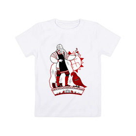 Детская футболка хлопок с принтом Сварог небесный Кузнец в Тюмени, 100% хлопок | круглый вырез горловины, полуприлегающий силуэт, длина до линии бедер | кирин | родноверы | родные боги | сварог | славяне