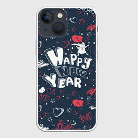 Чехол для iPhone 13 mini с принтом Happy new Year в Тюмени,  |  | happy new year | santa | дед мороз | каникулы | мороз | новогодний свитер | новый год | оливье | праздник | рождество | санта клаус | свитер новогодний | снег | снегурочка | снежинки