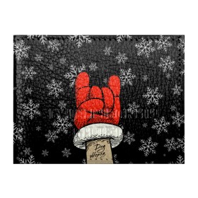 Обложка для студенческого билета с принтом Рок Дед Мороз в Тюмени, натуральная кожа | Размер: 11*8 см; Печать на всей внешней стороне | Тематика изображения на принте: happy new year | santa | дед мороз | каникулы | мороз | новогодний свитер | новый год | оливье | праздник | рождество | санта клаус | свитер новогодний | снег | снегурочка | снежинки