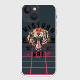 Чехол для iPhone 13 mini с принтом Злой тигр Angry Tiger в Тюмени,  |  | Тематика изображения на принте: 1996 | агрессивный | большая кошка | голова | злой | клыки | кошка | крупная кошка | лев | тигр