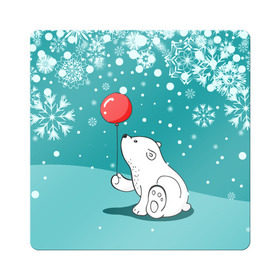 Магнит виниловый Квадрат с принтом North bear в Тюмени, полимерный материал с магнитным слоем | размер 9*9 см, закругленные углы | happy new year | santa | дед мороз | каникулы | мороз | новогодний свитер | новый год | оливье | праздник | рождество | санта клаус | свитер новогодний | снег | снегурочка | снежинки