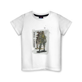 Детская футболка хлопок с принтом Airsoft team в Тюмени, 100% хлопок | круглый вырез горловины, полуприлегающий силуэт, длина до линии бедер | airsoft | оружие | снаряжение | страйкбол