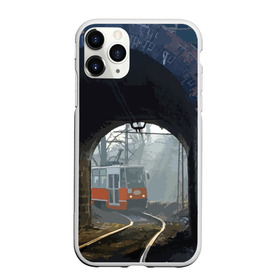 Чехол для iPhone 11 Pro матовый с принтом Трамвай в Тюмени, Силикон |  | Тематика изображения на принте: rails | railway | tram | trees | tunnel | деревья | железная дорога | рельсы | тоннель | трамвай