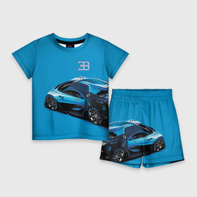 Детский костюм с шортами 3D с принтом Bugatti в Тюмени,  |  | bugatti | car | italy | motorsport | prestige | автомобиль | автоспорт | бугатти | италия | престиж