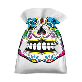Подарочный 3D мешок с принтом Skull - сахарный череп в Тюмени, 100% полиэстер | Размер: 29*39 см | calavera | day of the dead | dia de los muertos | halloween | skull | sugar skull | готика | день мертвых | колдовство | мексиканский череп | мистика | подарок | сахарный череп | цветы | череп