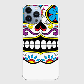 Чехол для iPhone 13 Pro Max с принтом Skull   сахарный череп в Тюмени,  |  | calavera | day of the dead | dia de los muertos | halloween | skull | sugar skull | готика | день мертвых | колдовство | мексиканский череп | мистика | подарок | сахарный череп | цветы | череп