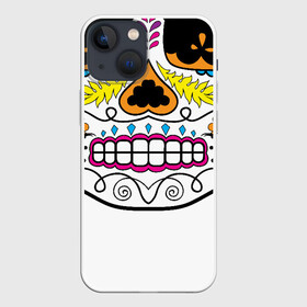 Чехол для iPhone 13 mini с принтом Мексиканский череп   Skull в Тюмени,  |  | calavera | day of the dead | dia de los muertos | halloween | skull | sugar skull | готика | день мертвых | колдовство | мексиканский череп | мистика | подарок | сахарный череп | цветы | череп