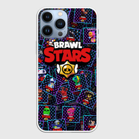 Чехол для iPhone 13 Pro Max с принтом BRAWL STARS ПЕРСОНАЖИ в Тюмени,  |  | Тематика изображения на принте: 8 bit | 8 бит | brawl | brawl stars | bull | colt | crow | jessie | leon | sandy | shell | spike | stars | бравл | бравл старс | браво старс | ворон | ворона | джесси | игра | кактус | кольт | компьютерная | леон | логотипы | логотипы игр 