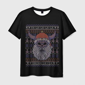 Мужская футболка 3D с принтом Vikings Xmas Sweater в Тюмени, 100% полиэфир | прямой крой, круглый вырез горловины, длина до линии бедер | christmas | king | new | ragnar | skandinavia | snow | snowflakes | valhalla | vikings | xmas | year | вальхалла | викинги | год | король | новый | рагнар | рождество | скандинавия | снег