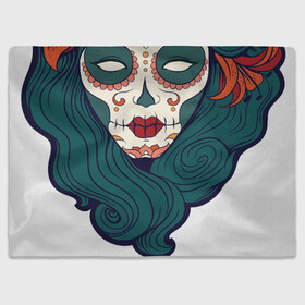 Плед 3D с принтом Мексиканский сахарный череп в Тюмени, 100% полиэстер | закругленные углы, все края обработаны. Ткань не мнется и не растягивается | day of the dead | dia de los muertos | gothic | halloween | skull | sugar skull | готика | день мертвых | женский череп | мексиканский череп | мистика | подарок | сахарный череп | хэллоуин