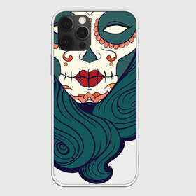Чехол для iPhone 12 Pro Max с принтом Мексиканский сахарный череп в Тюмени, Силикон |  | day of the dead | dia de los muertos | gothic | halloween | skull | sugar skull | готика | день мертвых | женский череп | мексиканский череп | мистика | подарок | сахарный череп | хэллоуин