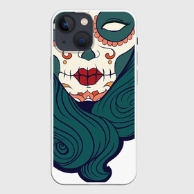 Чехол для iPhone 13 mini с принтом Мексиканский сахарный череп в Тюмени,  |  | day of the dead | dia de los muertos | gothic | halloween | skull | sugar skull | готика | день мертвых | женский череп | мексиканский череп | мистика | подарок | сахарный череп | хэллоуин