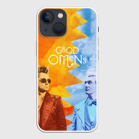 Чехол для iPhone 13 mini с принтом Good Omens в Тюмени,  |  | aziraphale | crowley | david | demon | good | omens | pratchett | tennant | terry | азирафаэль | ангел | благие | демон | дэвид | знамения | кроули | майкл шин | пратчетт | теннант | терри