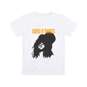 Детская футболка хлопок с принтом Guns n roses в Тюмени, 100% хлопок | круглый вырез горловины, полуприлегающий силуэт, длина до линии бедер | axl rose | geffen records | gnr | guns | rock | roses | slash | гансы | пистолеты | розы | рок | слеш | эксл роуз