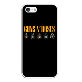 Чехол для iPhone 5/5S матовый с принтом Guns n roses в Тюмени, Силикон | Область печати: задняя сторона чехла, без боковых панелей | axl rose | geffen records | gnr | guns | rock | roses | slash | гансы | пистолеты | розы | рок | слеш | эксл роуз