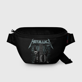 Поясная сумка 3D с принтом Metallica в Тюмени, 100% полиэстер | плотная ткань, ремень с регулируемой длиной, внутри несколько карманов для мелочей, основное отделение и карман с обратной стороны сумки застегиваются на молнию | heavy metal | metal | metallica | гитара | группы | метал | металлика | музыка | рок | трэш метал | хєви метал