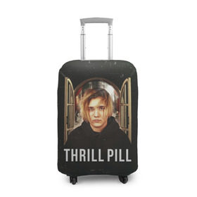 Чехол для чемодана 3D с принтом THRILL PILL - Грустная Песня в Тюмени, 86% полиэфир, 14% спандекс | двустороннее нанесение принта, прорези для ручек и колес | fuelle | logo | music | noir | pil | pill | rap | raper | symbol | thril | thrill | tril | trill | дамб | лого | музыка | пил | пилл | рэп | рэппер | сам | символ | трил | трилл | тхрил | тхрилл | фотографии | щит