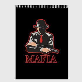 Скетчбук с принтом Mafia в Тюмени, 100% бумага
 | 48 листов, плотность листов — 100 г/м2, плотность картонной обложки — 250 г/м2. Листы скреплены сверху удобной пружинной спиралью | Тематика изображения на принте: game | mafia | mafia ii | the city of lost heaven | витто скалетта | игра | игры | мафия | томми анджело