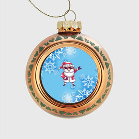 Стеклянный ёлочный шар с принтом Дед Мороз в Тюмени, Стекло | Диаметр: 80 мм | в подарок | дед мороз | зима | новогодние | новый год | подарок | рождество | с новым годом | снег | снежинки