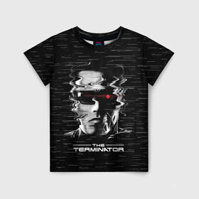Детская футболка 3D с принтом The Terminator в Тюмени, 100% гипоаллергенный полиэфир | прямой крой, круглый вырез горловины, длина до линии бедер, чуть спущенное плечо, ткань немного тянется | Тематика изображения на принте: arnold | connor | john | robot | schwarzenegger | skynet | t 800 | terminator | арнольд | джон | коннор | ликвидатор | небесная | робот | сеть | скайнет | терминатор | шварценеггер