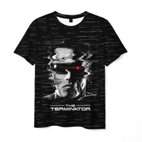 Мужская футболка 3D с принтом The Terminator в Тюмени, 100% полиэфир | прямой крой, круглый вырез горловины, длина до линии бедер | Тематика изображения на принте: arnold | connor | john | robot | schwarzenegger | skynet | t 800 | terminator | арнольд | джон | коннор | ликвидатор | небесная | робот | сеть | скайнет | терминатор | шварценеггер