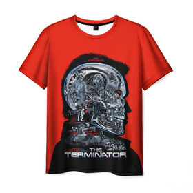 Мужская футболка 3D с принтом The Terminator в Тюмени, 100% полиэфир | прямой крой, круглый вырез горловины, длина до линии бедер | Тематика изображения на принте: arnold | connor | john | robot | schwarzenegger | skynet | t 800 | terminator | арнольд | джон | коннор | ликвидатор | небесная | робот | сеть | скайнет | терминатор | шварценеггер