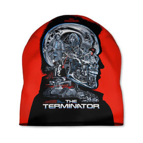 Шапка 3D с принтом The Terminator в Тюмени, 100% полиэстер | универсальный размер, печать по всей поверхности изделия | arnold | connor | john | robot | schwarzenegger | skynet | t 800 | terminator | арнольд | джон | коннор | ликвидатор | небесная | робот | сеть | скайнет | терминатор | шварценеггер