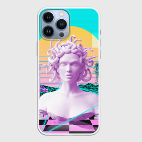 Чехол для iPhone 13 Pro Max с принтом Медуза Горгона в Тюмени,  |  | vaporwave | медуза горгона | неон | пальмы | скульптура | существо