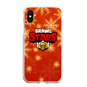 Чехол для iPhone XS Max матовый с принтом Новогодний Brawl Stars в Тюмени, Силикон | Область печати: задняя сторона чехла, без боковых панелей | brawl | brawl stars | crow | leon | stars | бравл | бравл старс | браво старс | зима | игра | компьютерная | кров | леон | новогодний | новый год | онлайн | с новым годом | снеж | старс