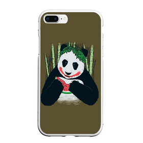 Чехол для iPhone 7Plus/8 Plus матовый с принтом Panda в Тюмени, Силикон | Область печати: задняя сторона чехла, без боковых панелей | animal | арбуз | бамбук | животное | панда