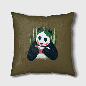 Подушка 3D с принтом Panda в Тюмени, наволочка – 100% полиэстер, наполнитель – холлофайбер (легкий наполнитель, не вызывает аллергию). | состоит из подушки и наволочки. Наволочка на молнии, легко снимается для стирки | animal | арбуз | бамбук | животное | панда