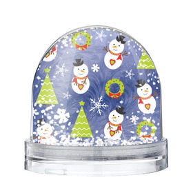 Снежный шар с принтом Снеговики и ёлочки в Тюмени, Пластик | Изображение внутри шара печатается на глянцевой фотобумаге с двух сторон | Тематика изображения на принте: 2020 | christmas | happy | merry | new year | в подарок | детский | елки | милый | новый год | поздравить | рождество | с новым годом | с рождеством | снеговик | снеговики | снежинки