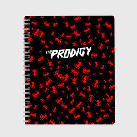 Тетрадь с принтом The Prodigy + Спина в Тюмени, 100% бумага | 48 листов, плотность листов — 60 г/м2, плотность картонной обложки — 250 г/м2. Листы скреплены сбоку удобной пружинной спиралью. Уголки страниц и обложки скругленные. Цвет линий — светло-серый
 | die | flint | invaders must die | inviders | keith | keith charles flint | must | prodigy | the prodigy | кит | кит чарльз флинт | продиджи | флинт